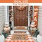Cotton Orange and White Plaid Rug, 3' x 5' Fall Outdoor Front Door Decorative Mat, Hand Woven Rug for Layered Door Mats Washable Carpet for Porch, Entryway, Farmhouse, Autumn, Halloween
